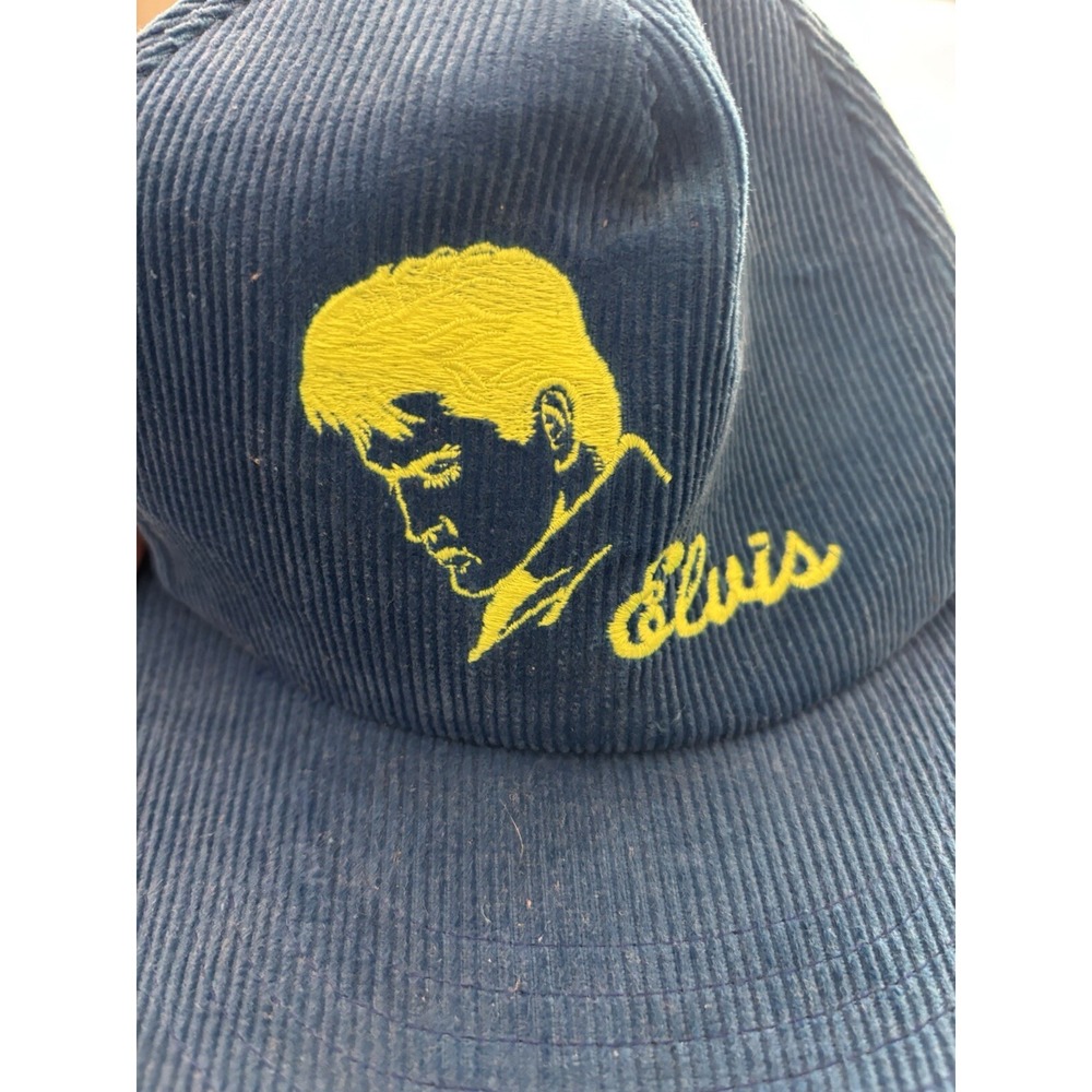 Vintage 90's Elvis‎ Presley Corduroy Yellow Stitching Snap Back Hat RARE